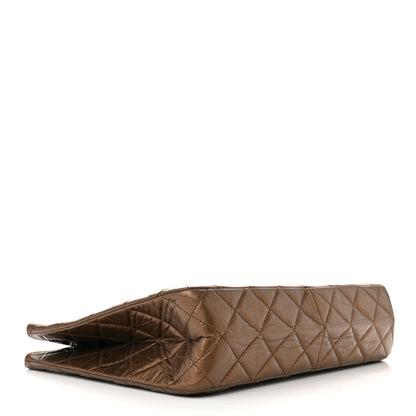 Chanel Metallic Aged Calfskin Quilted Reissue 2.55 Tote Bronze 4 of 12