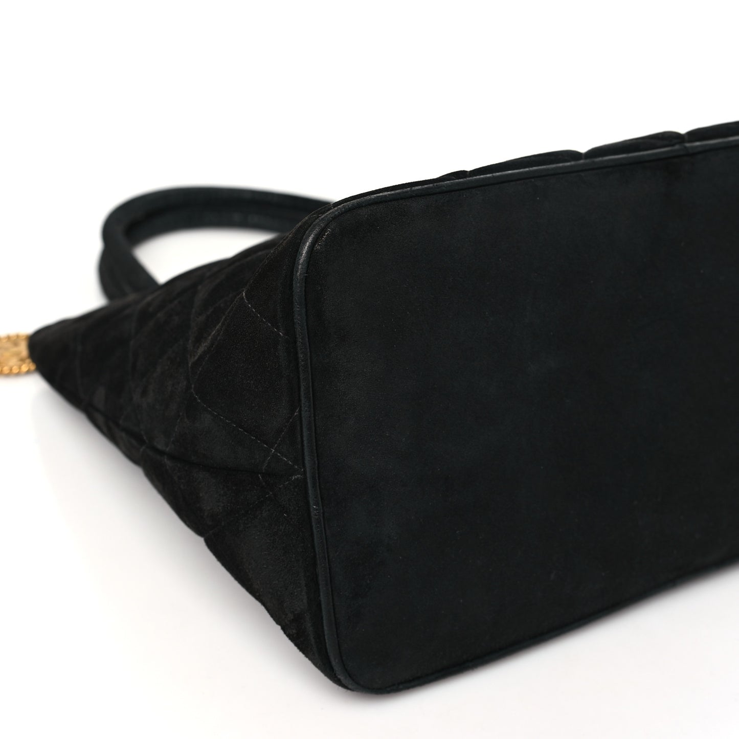 Suede Quilted Medallion Tote Black