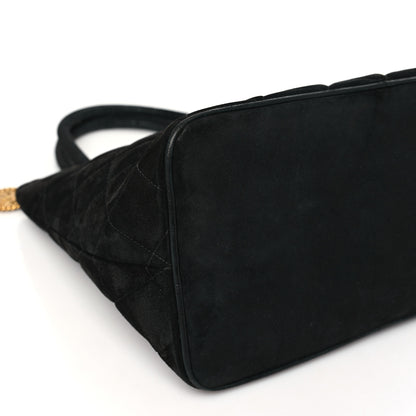 Chanel Suede Quilted Medallion Tote Black 9 of 12