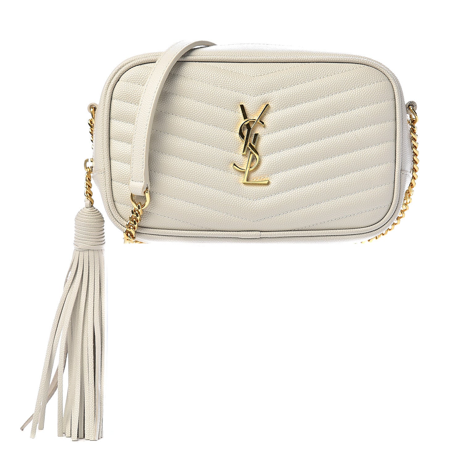 Saint Laurent Grain De Poudre Matelasse Monogram Mini Lou Camera Bag Crema Soft 1 of 11