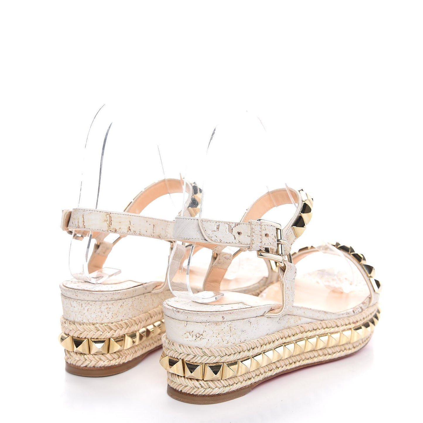 Cork Cataclou 60 Platform Sandals 36 Light Gold White