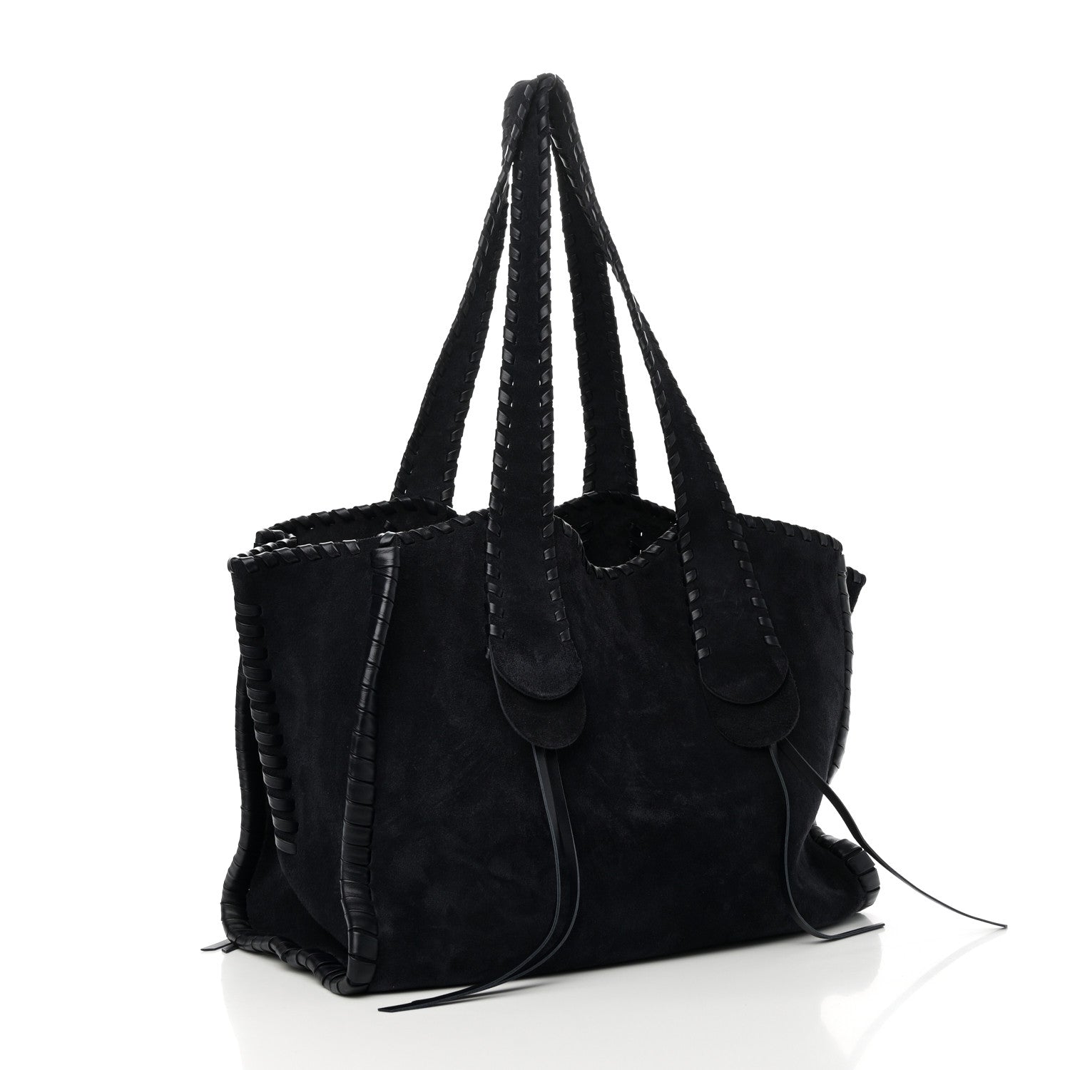 Chloe Suede Calfskin Large Mony Tote Midnight 3 of 9