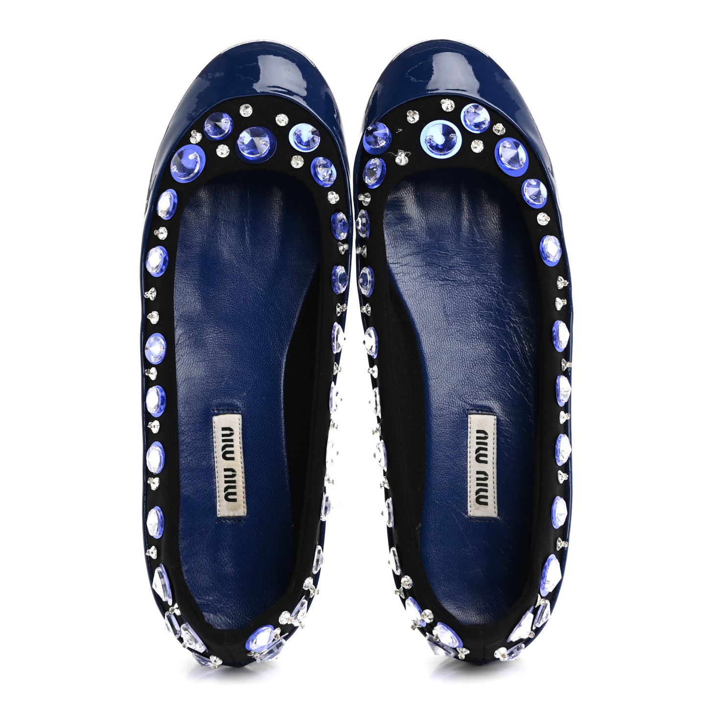 Patent Sequin Beaded Flats 35.5 Blue
