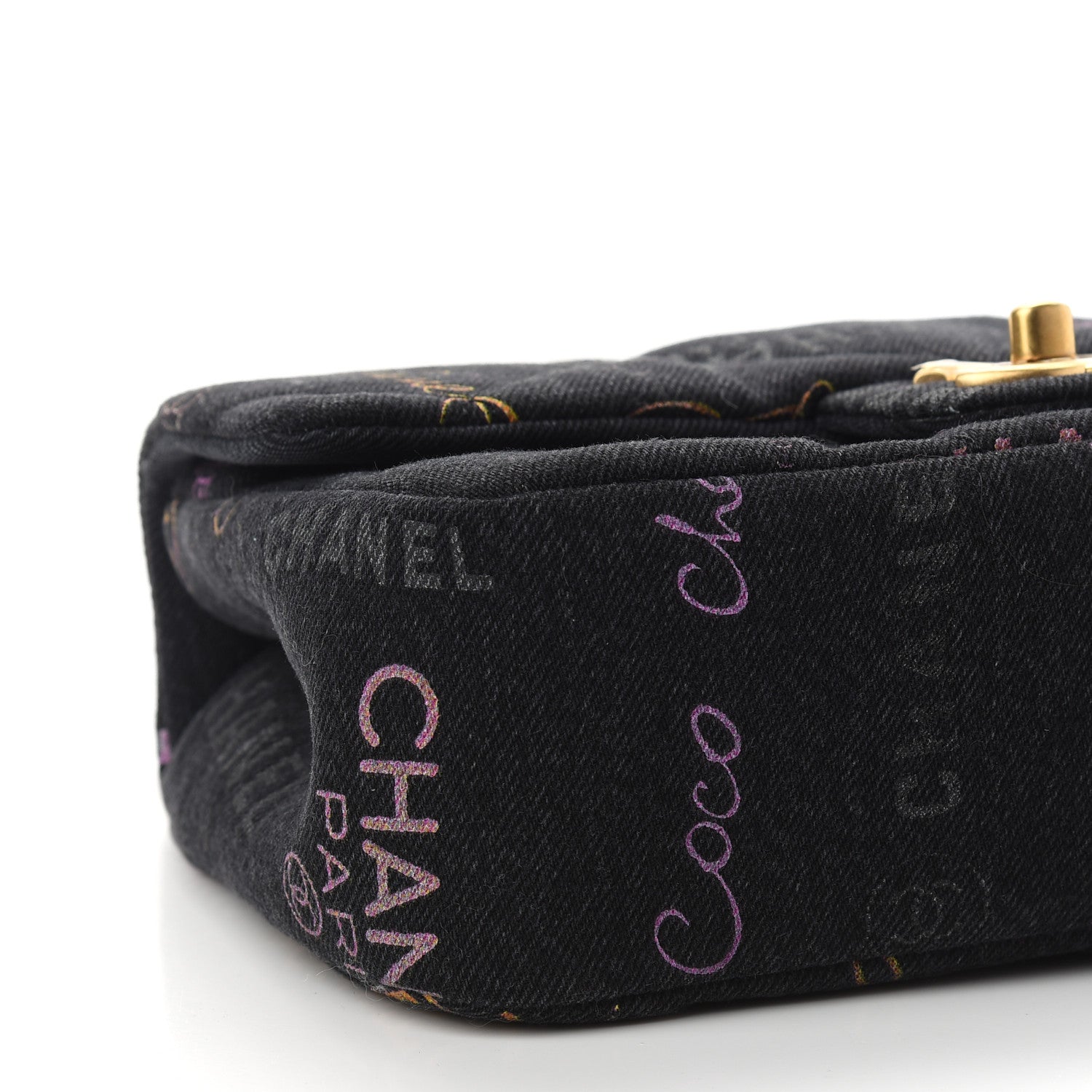 Chanel Denim Quilted Denim Mood Mini Rectangular Flap Black Multicolor 8 of 9