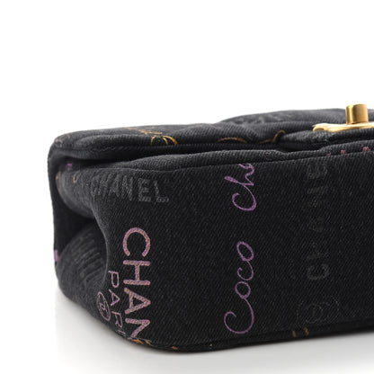 Chanel Denim Quilted Denim Mood Mini Rectangular Flap Black Multicolor 8 of 9