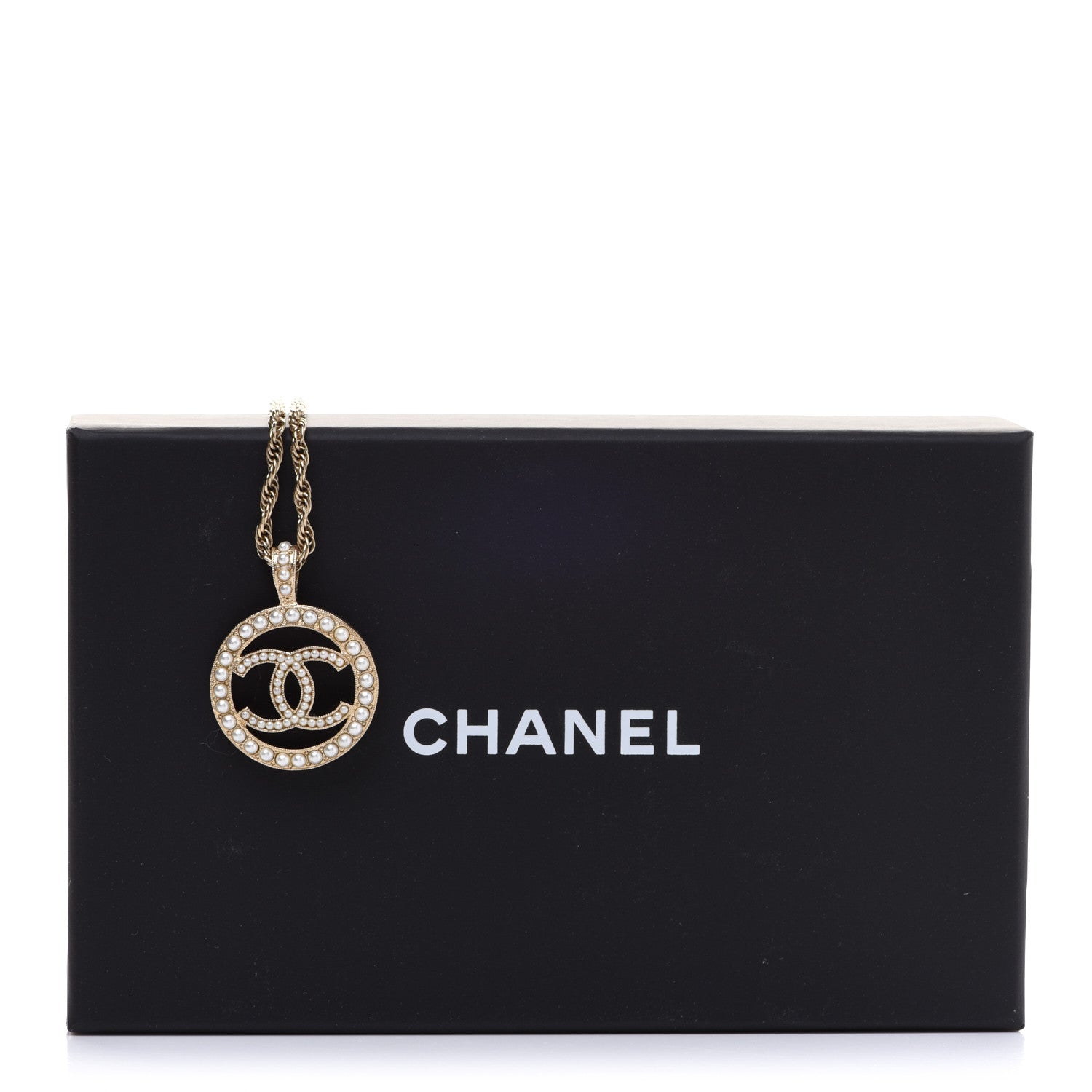 Chanel Pearl CC Round Pendant Necklace Gold 6 of 6