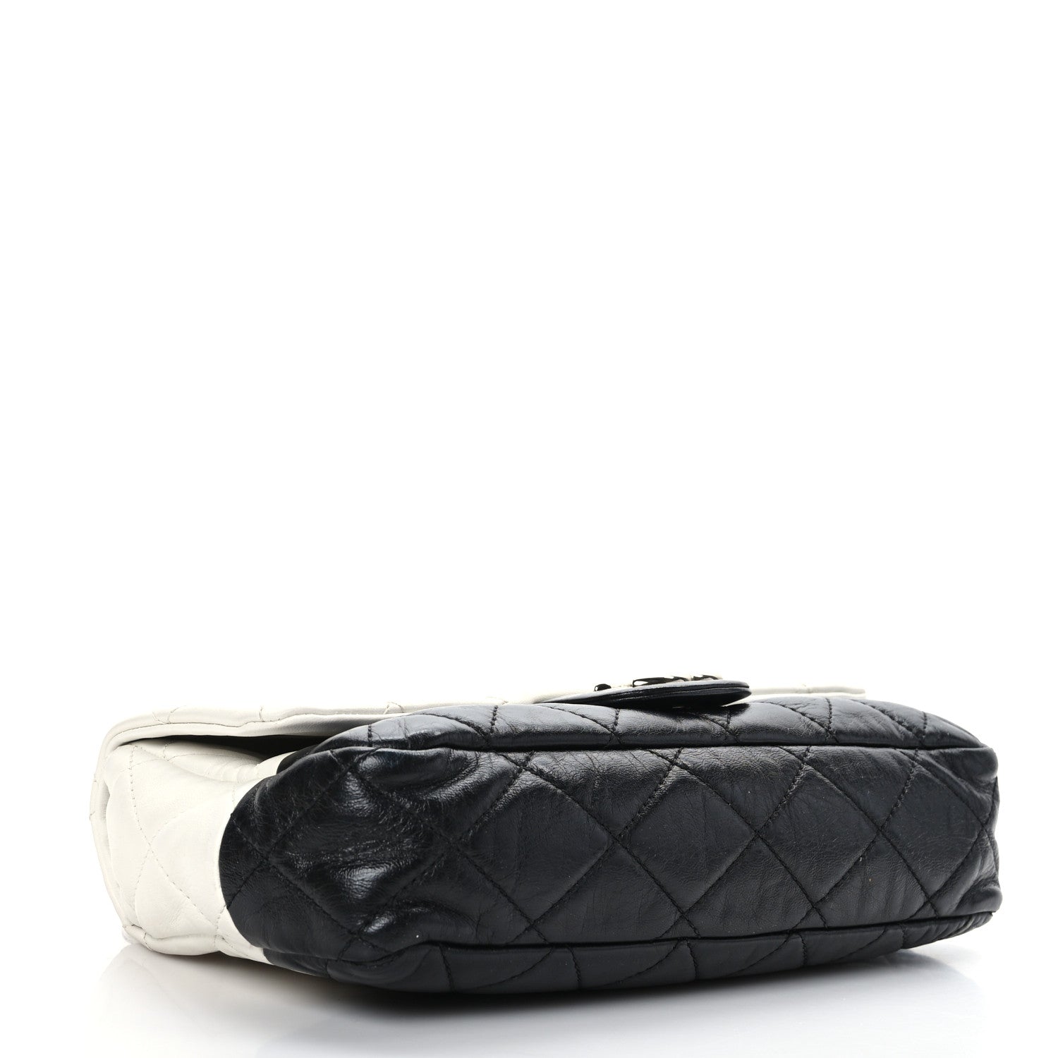 Chanel Lambskin Quilted Medium Flap Black White 4 of 9