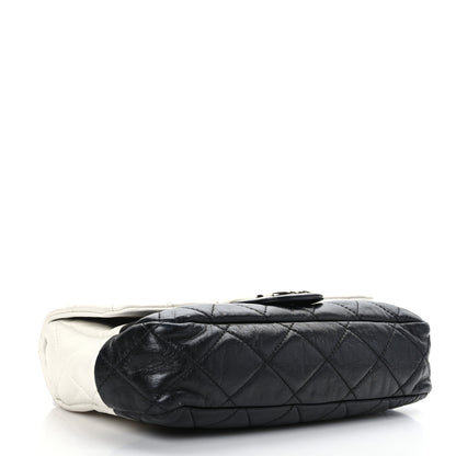 Chanel Lambskin Quilted Medium Flap Black White 4 of 9