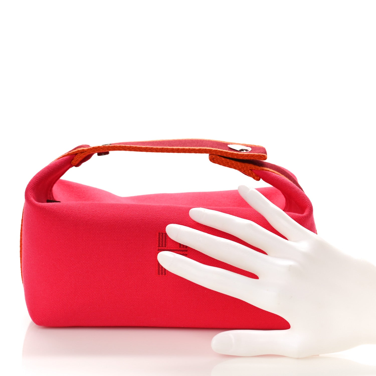 Hermes Canvas Small Bride-A-Brac Pouch Hibiscus 2 of 8