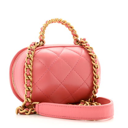 Chanel Lambskin Quilted CC Bubble Vanity Case With Chain Pink 3 of 11