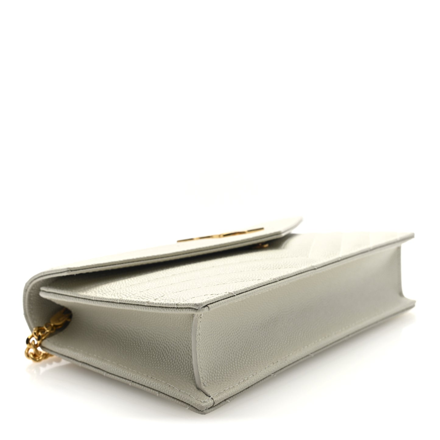 Grain De Poudre Matelasse Chevron Monogram Envelope Chain Wallet Crema Soft