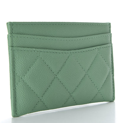 Chanel Caviar Quilted Card Holder Green 3 of 9