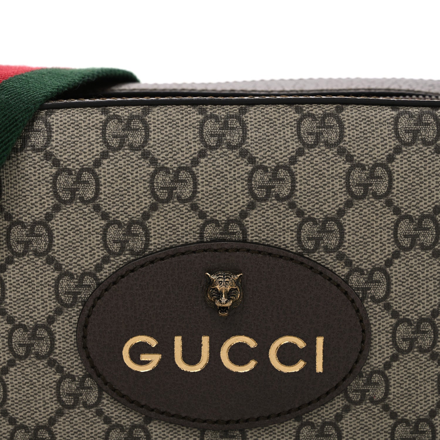 Gucci GG Supreme Monogram Web Neo Vintage Shoulder Bag Beige New Acero Crop 8 of 10