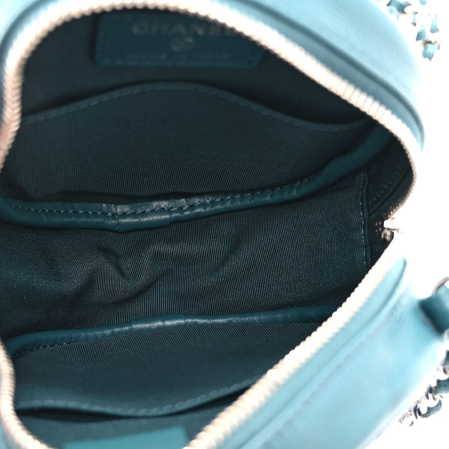 Chanel Caviar Quilted Round Clutch With Chain Green 5 of 10