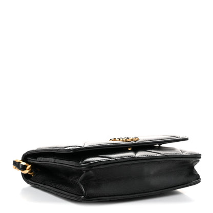 Chanel Goatskin Quilted Chanel 19 Wallet On Chain WOC Black 3 of 10