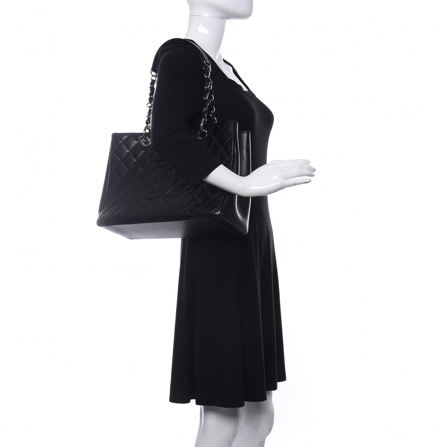 Chanel Caviar Quilted Grand Shopping Tote GST Black 2 of 11