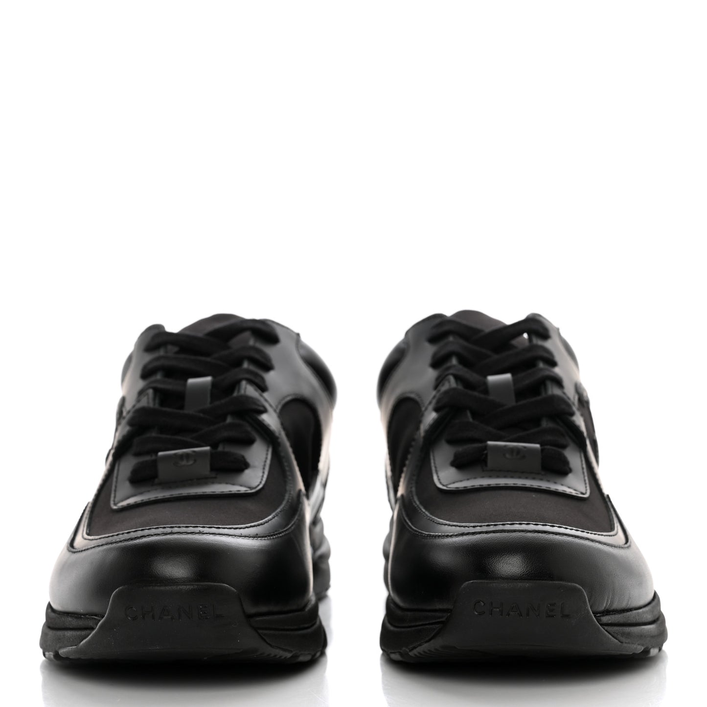 Fabric Calfskin Suede CC Sneakers 40 Black