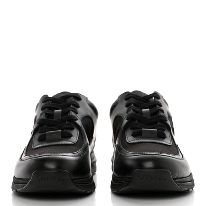 Chanel Fabric Calfskin Suede CC Sneakers 40 Black 2 of 8