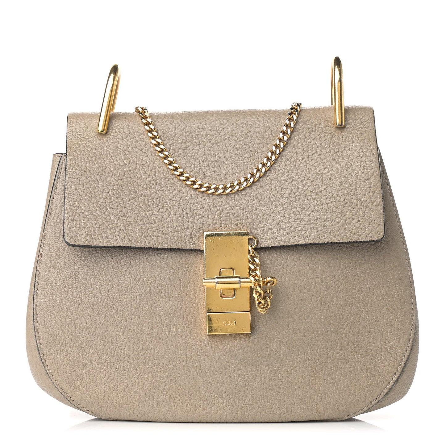 Grained Lambskin Drew Shoulder Bag Motty Grey