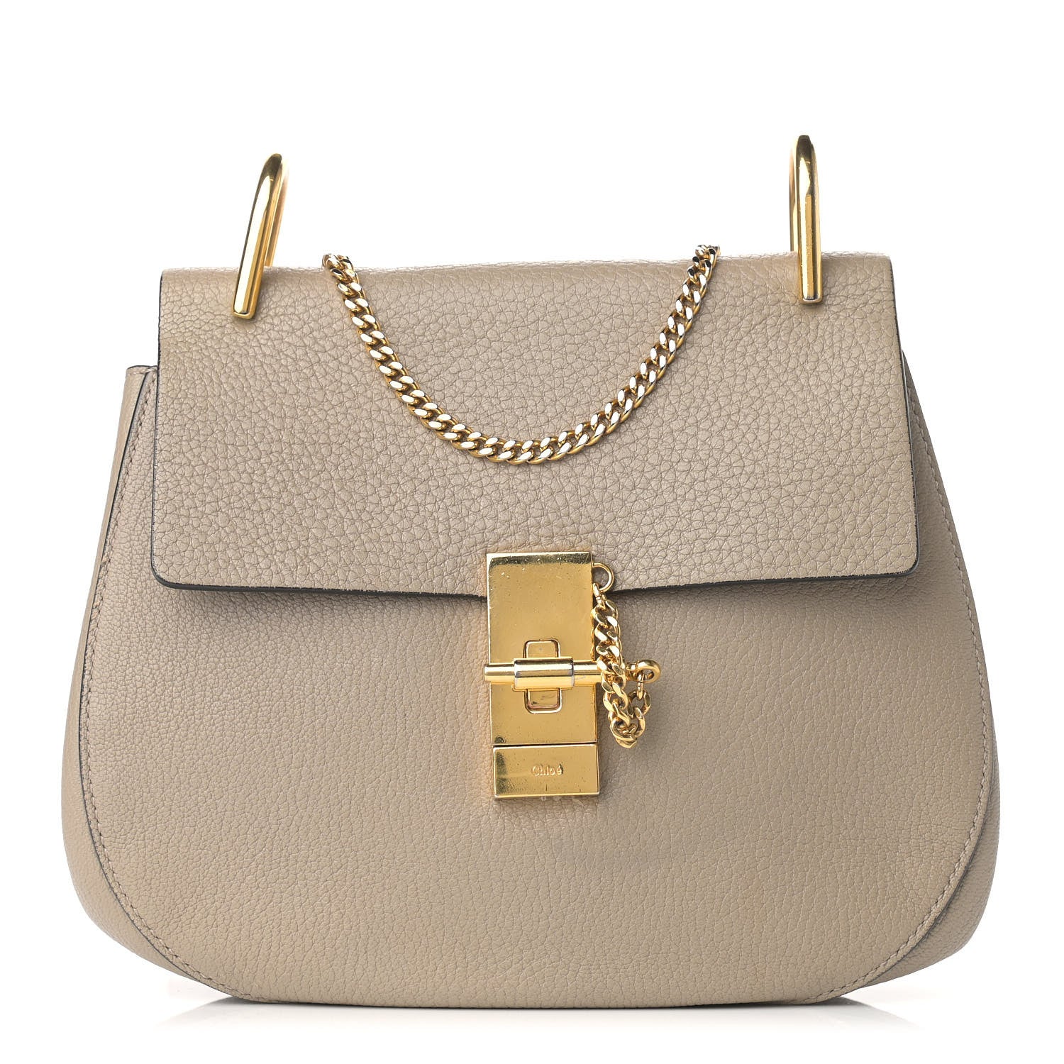 Chloe Grained Lambskin Drew Shoulder Bag Motty Grey 1 of 10