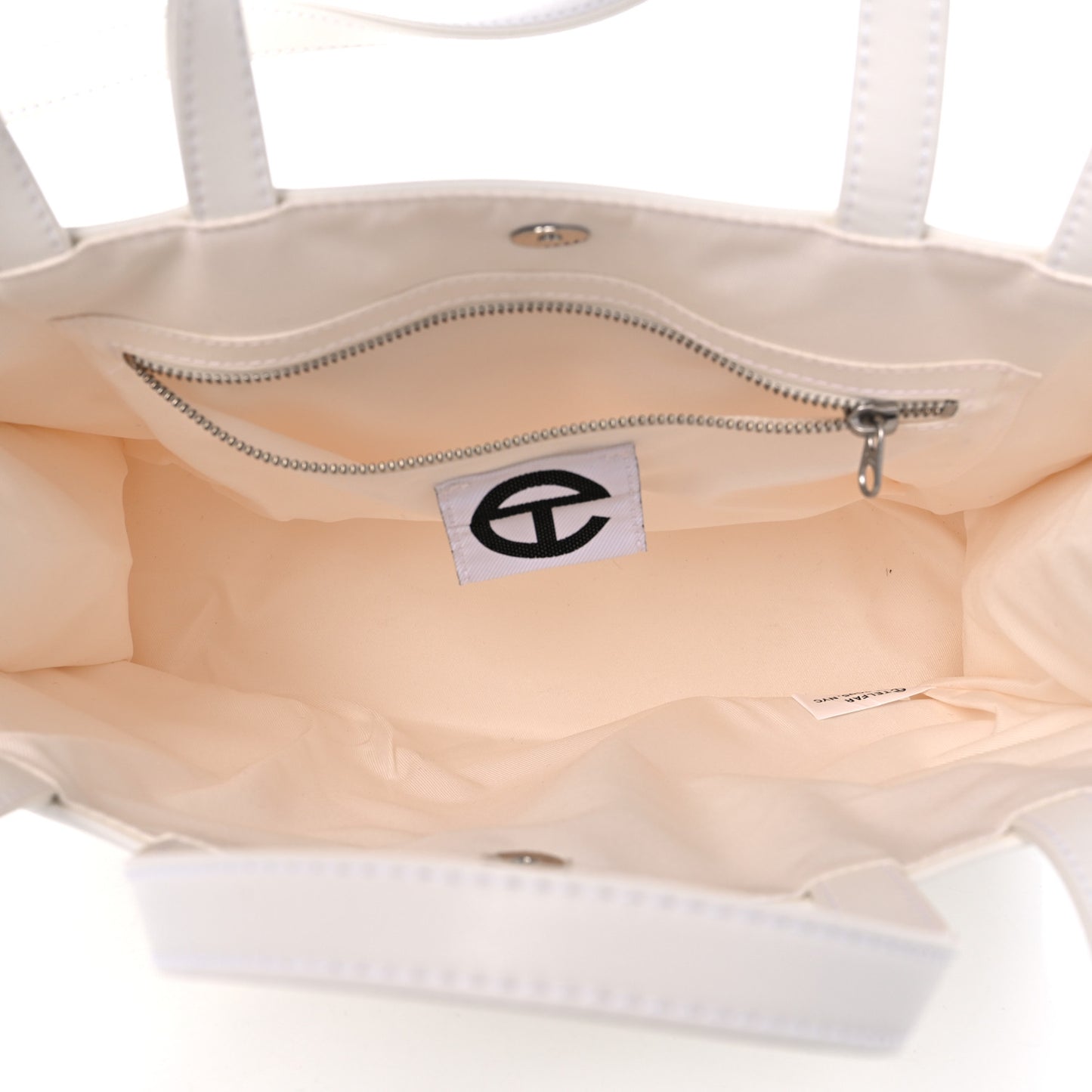Vegan Leather Medium Shopping Bag White