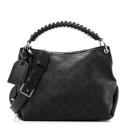 Louis Vuitton LOUIS VUITTON Mahina Beaubourg Hobo MM Black 1 of 9