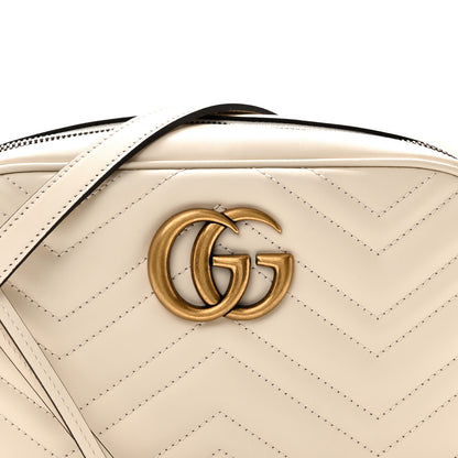 Gucci Calfskin Matelasse Small GG Marmont Chain Shoulder Bag White 7 of 9