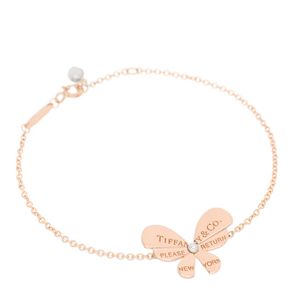 Tiffany 18K Rose Gold Sterling Silver Return to Tiffany Love Bugs Butterfly Bracelet 1 of 6