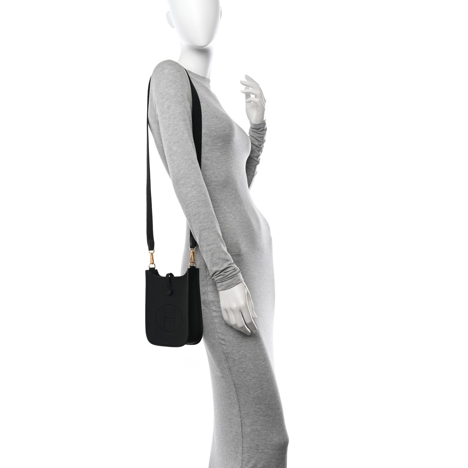 Hermes Taurillon Clemence Evelyne TPM Black 2 of 11