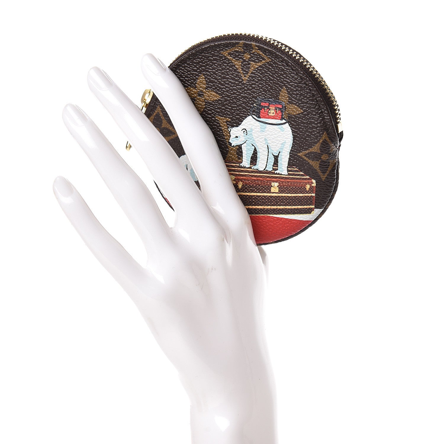 Louis Vuitton Monogram 2017 Christmas Animation Round Coin Purse 2 of 8