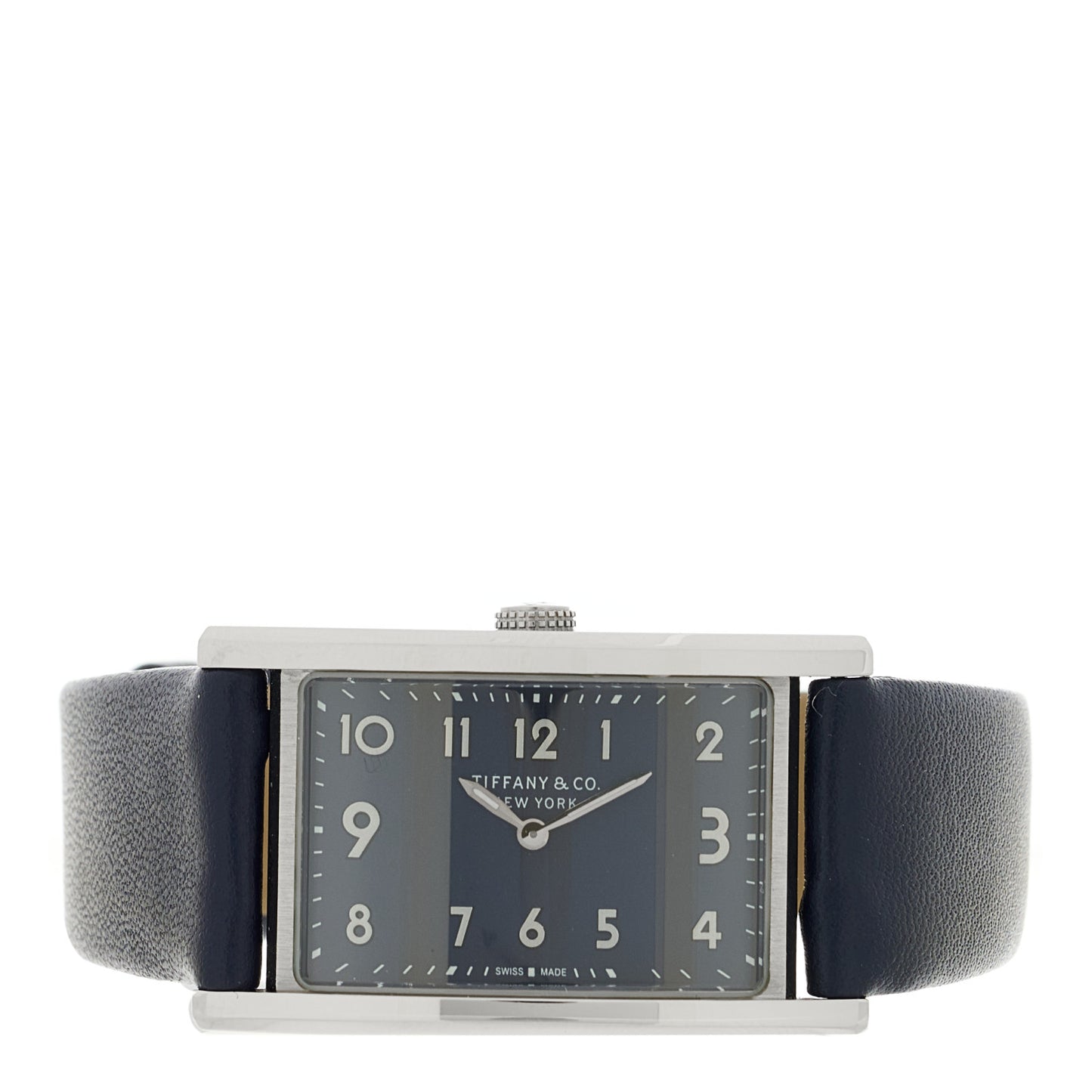 Stainless Steel Calfskin 22mm East West Quartz Watch Blue