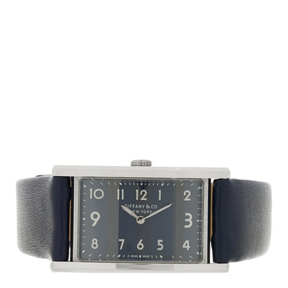 Tiffany Stainless Steel Calfskin 22mm East West Quartz Watch Blue 2 of 4