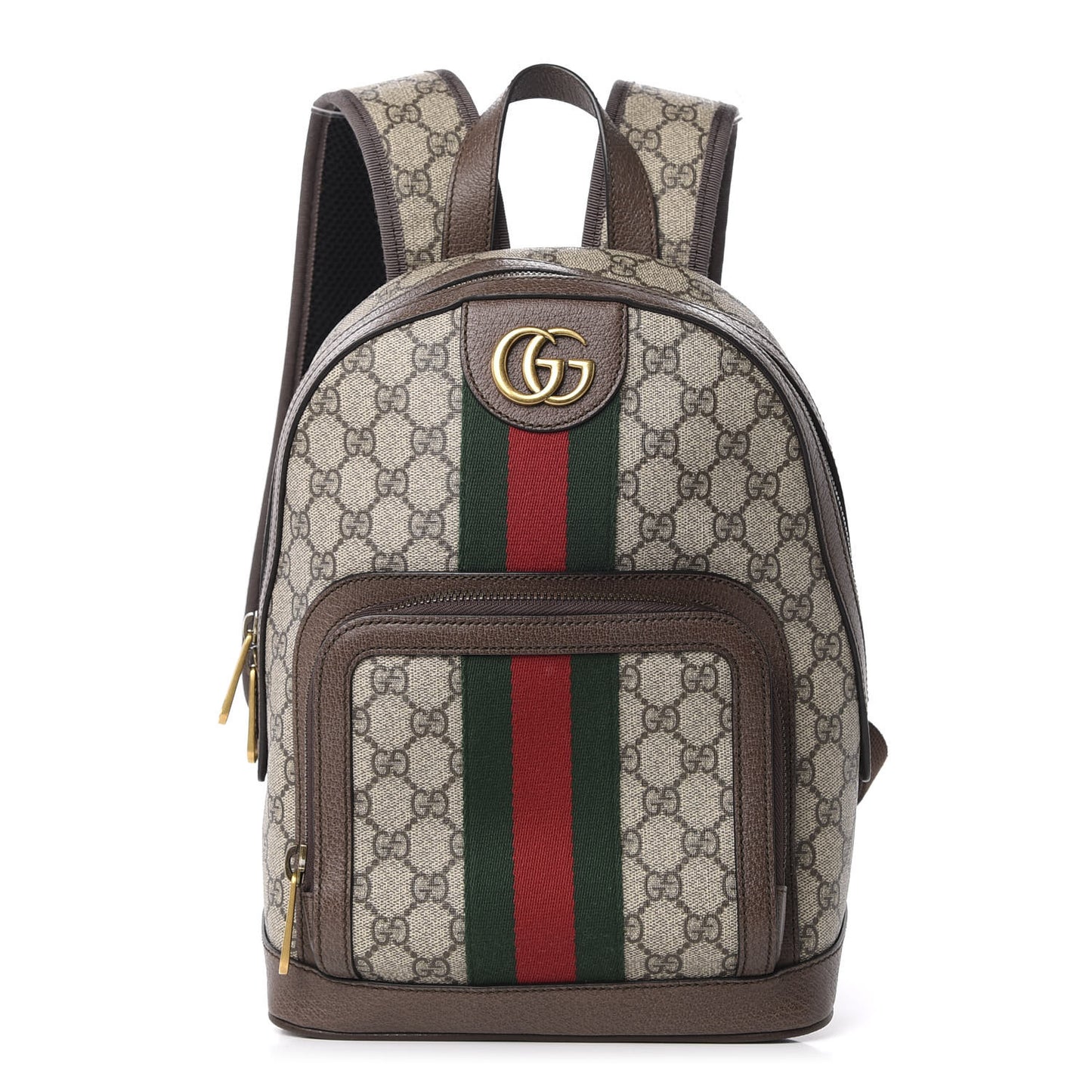 GG Supreme Monogram Calfskin Web Small Ophidia Day Backpack Beige Ebony New Acero