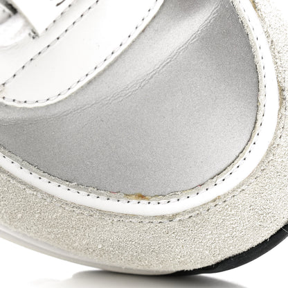 Chanel Calfskin Fabric Sneakers 40 White Silver Fluo Pink 13 of 14