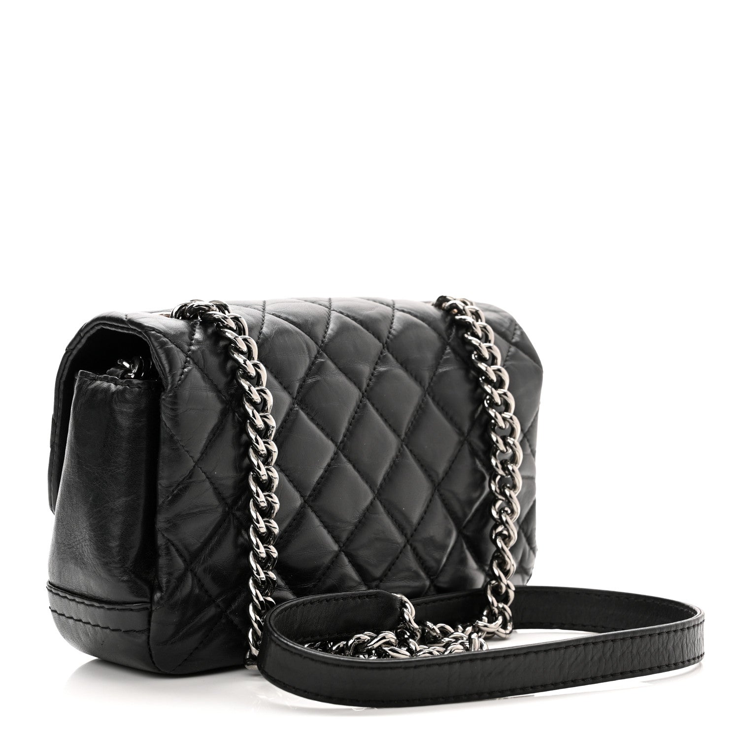 Chanel Aged Calfskin Quilted Mini Lady Pearly Flap Black 2 of 10