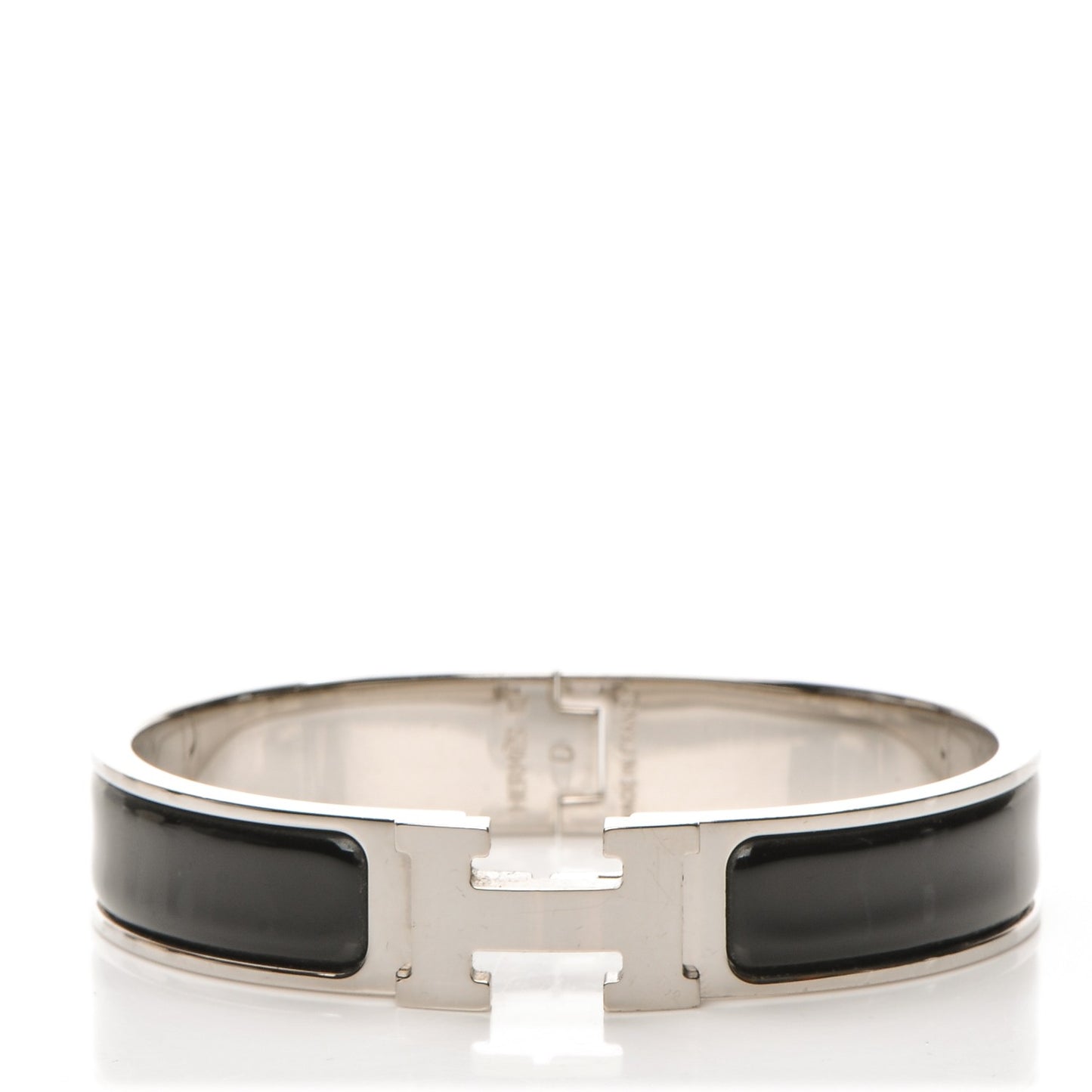 Enamel Narrow Clic Clac H Bracelet PM Black