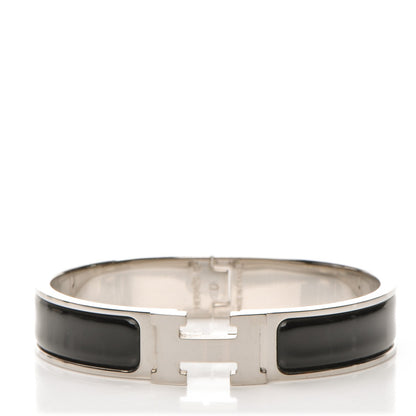 Hermes Enamel Narrow Clic Clac H Bracelet PM Black 1 of 5