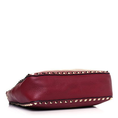 Valentino Garavani Pebbled Calfskin Small Rockstud Flip-Lock Messenger Bag Rubino 5 of 12
