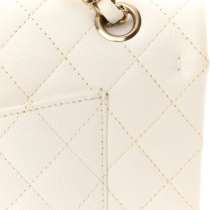 Chanel Caviar Quilted Medium Double Flap White 14 of 15