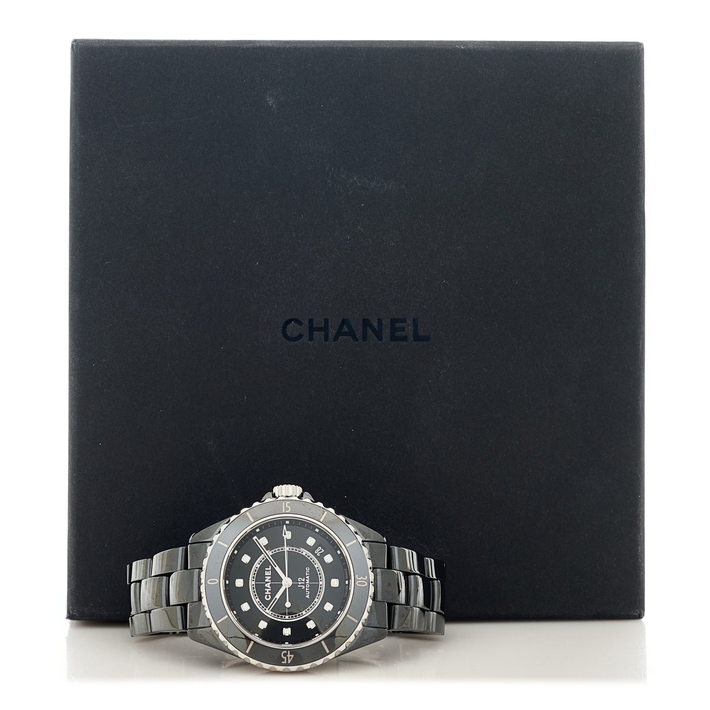 Stainless Steel Ceramic Diamond 38mm J12 Automatic Watch Black