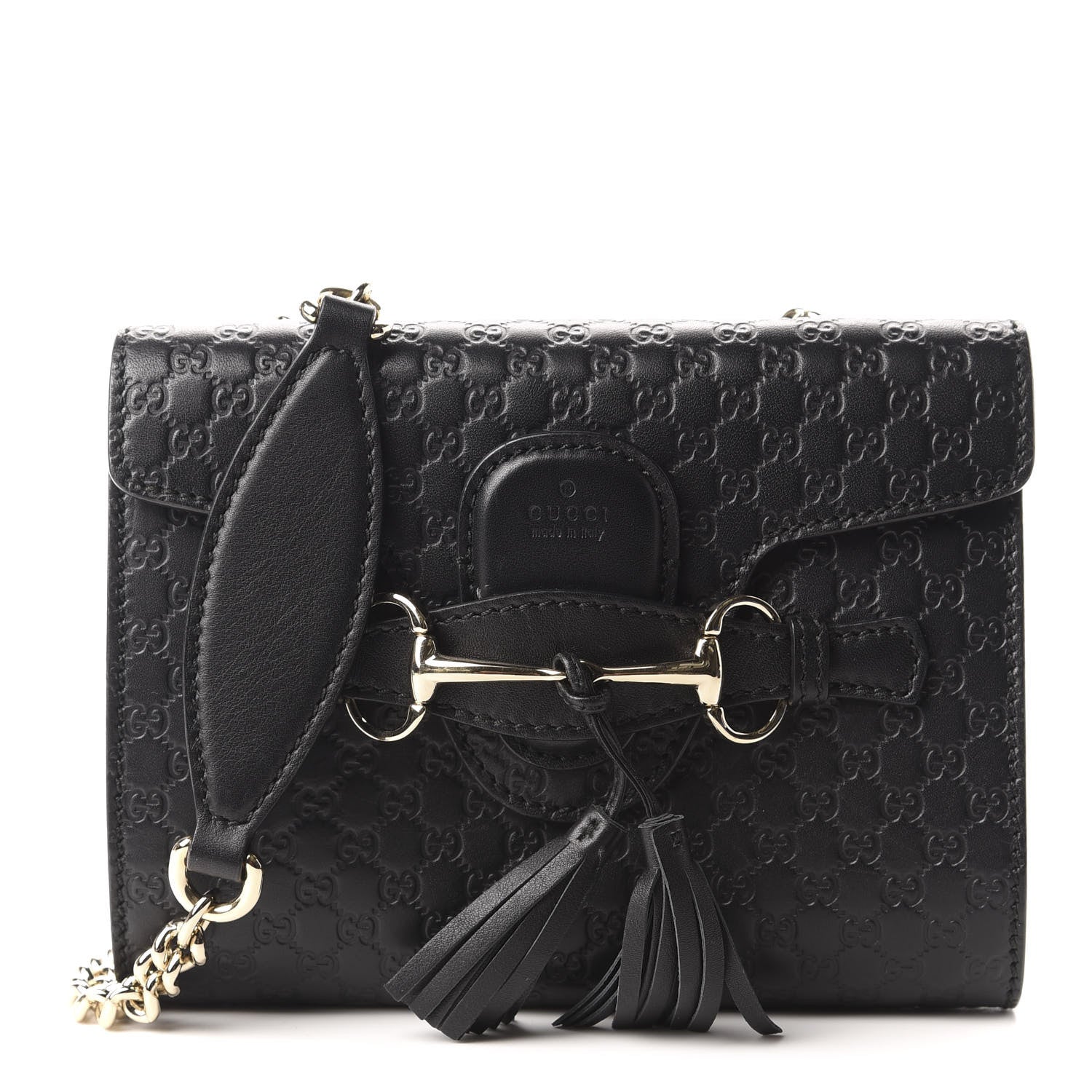 Gucci Microguccissima Mini Emily Shoulder Bag Black 633277 – FASHIONPHILE