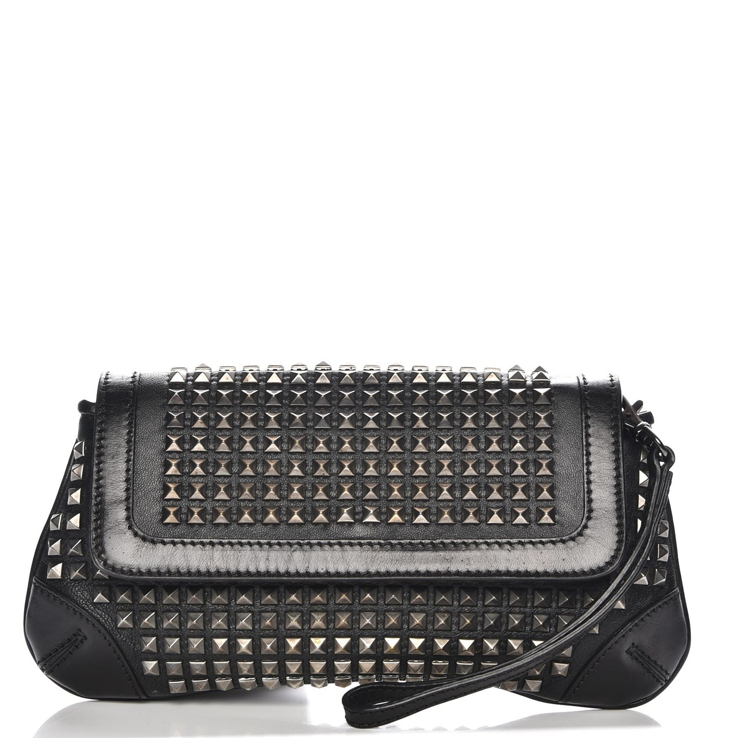 Prorsum Lambskin Studded Wristlet Clutch Black