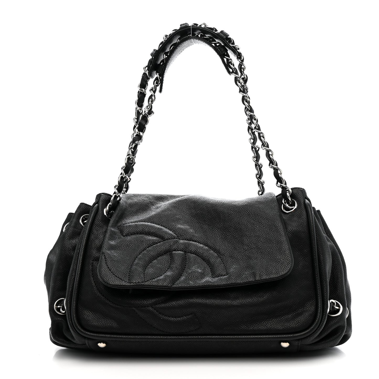 Caviar Diagonal Ligne Flap Black