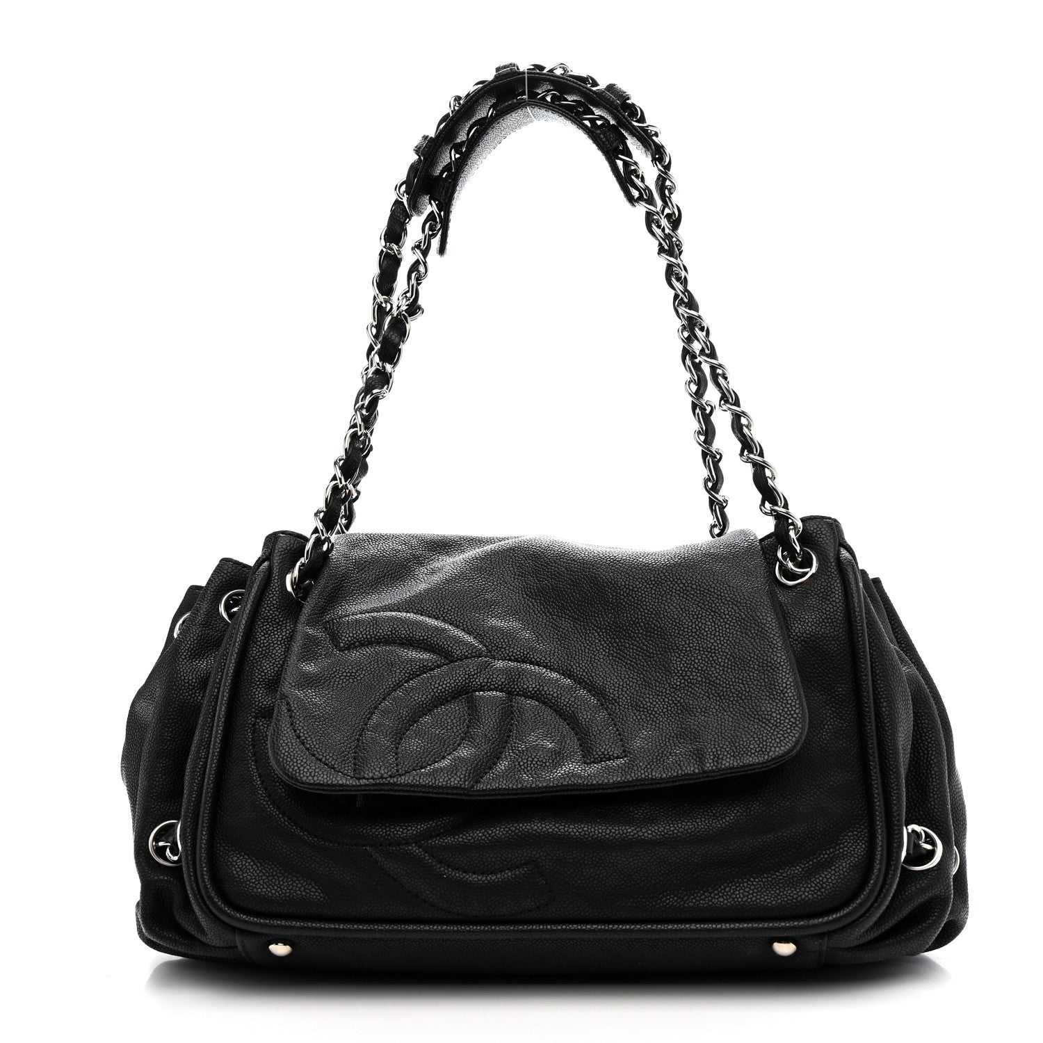 Chanel Caviar Diagonal Ligne Flap Black 1 of 10