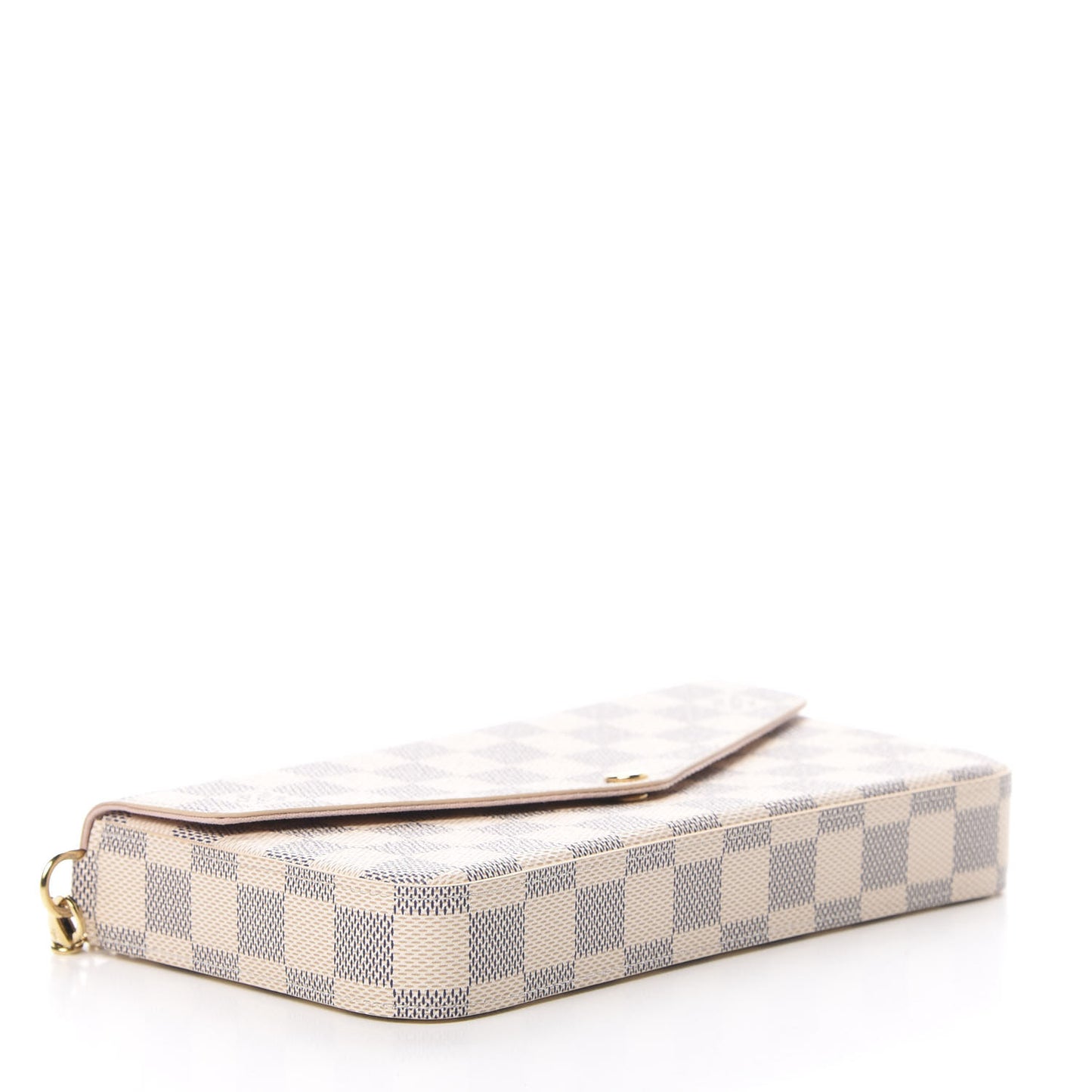 Damier Azur Pochette Felicie Chain Wallet Rose Ballerine