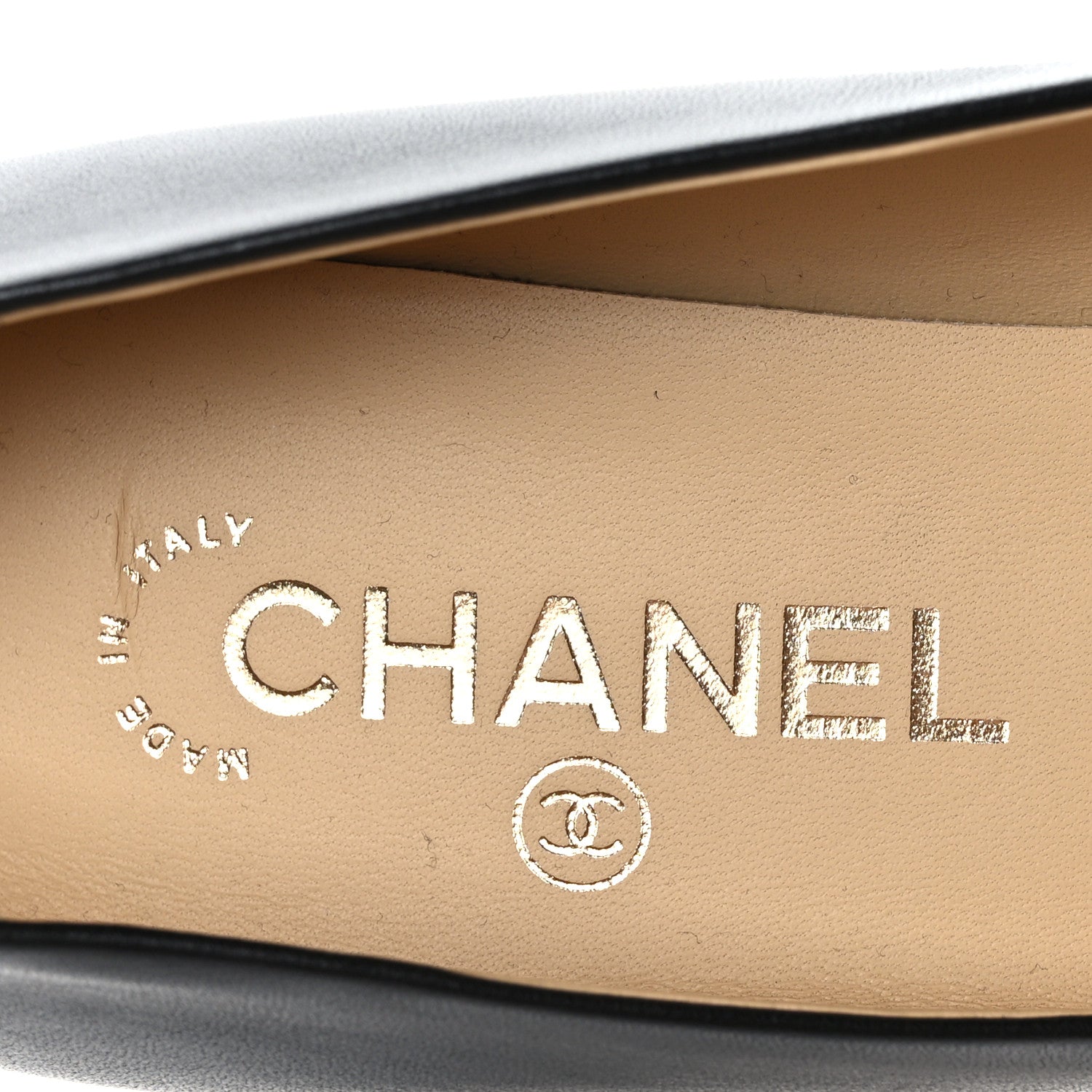 Chanel Lambskin Grosgrain Cap Toe CC Pumps 38.5 Black 6 of 8