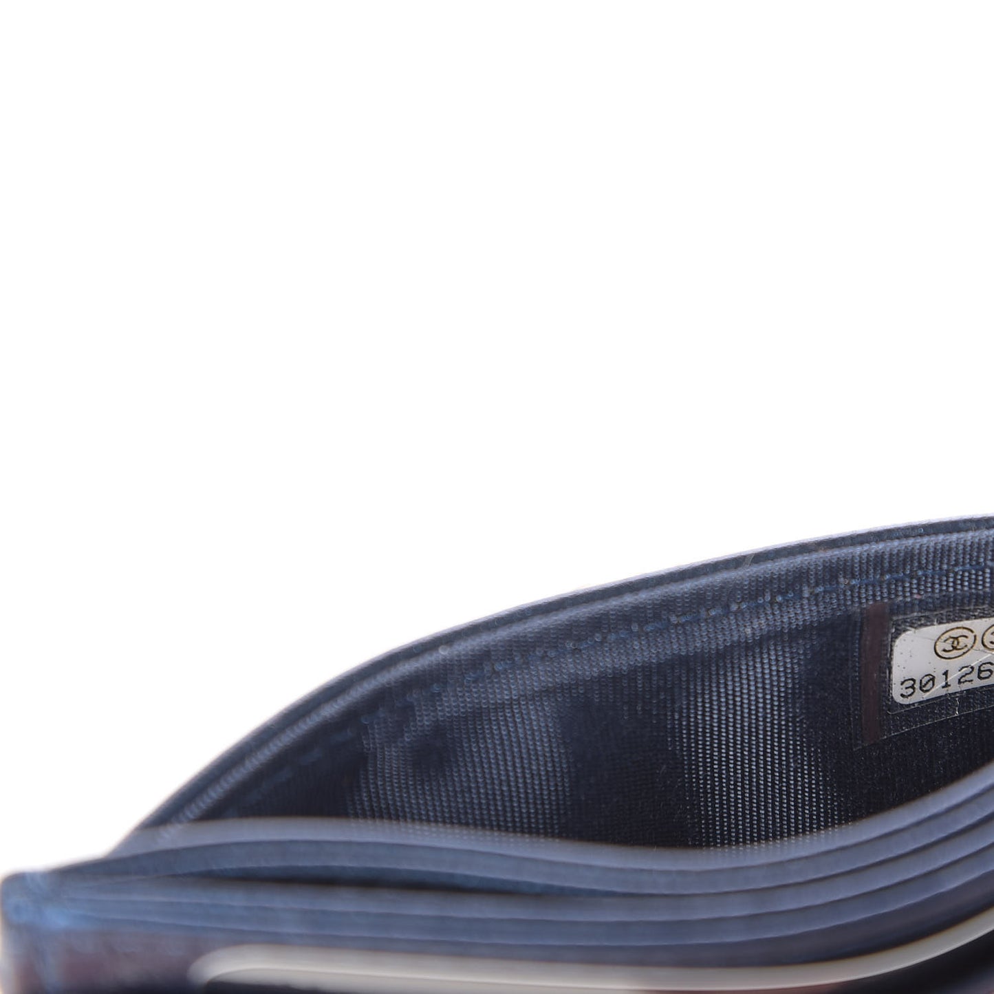 Metallic Lambskin Quilted Boy Card Holder Blue