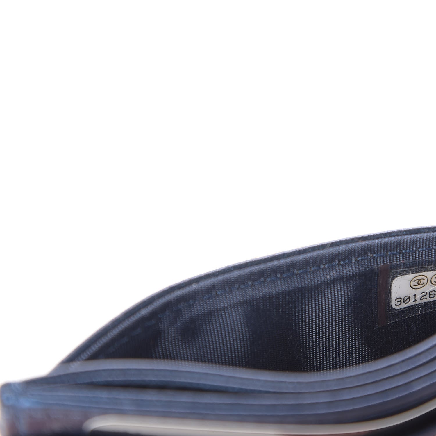 Chanel Metallic Lambskin Quilted Boy Card Holder Blue 10 of 12