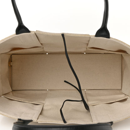 Bottega Veneta Canvas Maxi Intrecciato Medium Arco Tote Beige Black 6 of 10