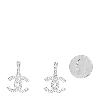 Chanel Crystal Palais Garnier CC Drop Earrings Silver 2 of 4